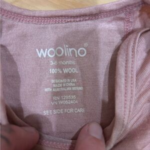 Woolino Pink Wool Baby Bodysuit